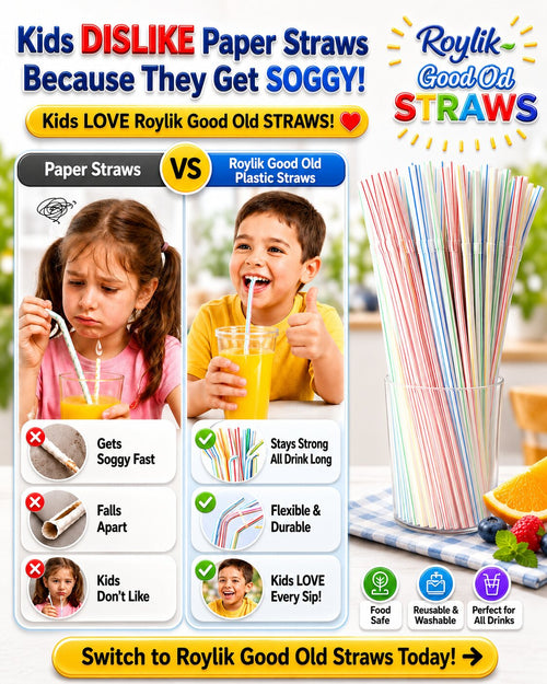 Colorful Bendable Straws for Kids Who Hate Soggy Paper Straws